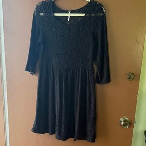 Free People Black Lace  Dress
